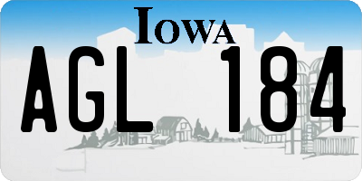 IA license plate AGL184