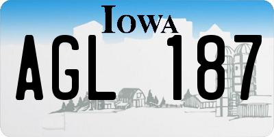 IA license plate AGL187