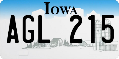 IA license plate AGL215