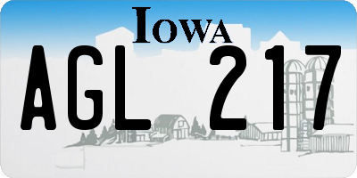 IA license plate AGL217