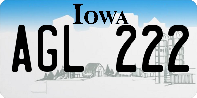 IA license plate AGL222