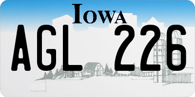 IA license plate AGL226