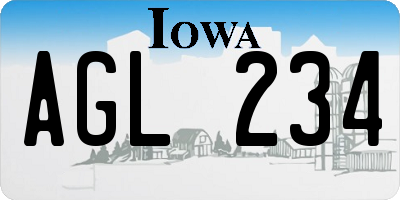 IA license plate AGL234