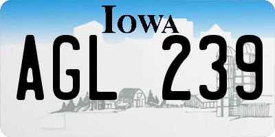 IA license plate AGL239