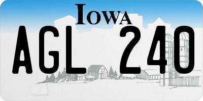 IA license plate AGL240