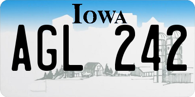 IA license plate AGL242