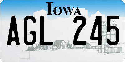 IA license plate AGL245