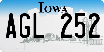 IA license plate AGL252