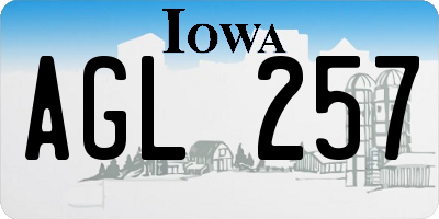 IA license plate AGL257
