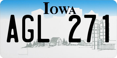 IA license plate AGL271