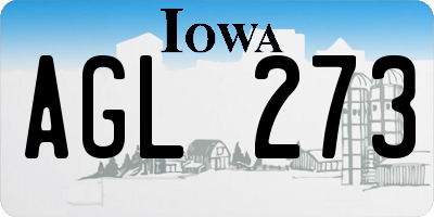 IA license plate AGL273