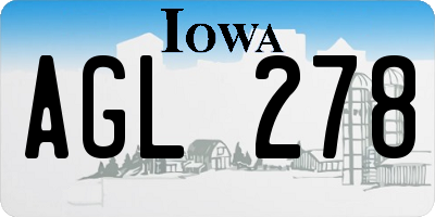 IA license plate AGL278