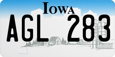 IA license plate AGL283