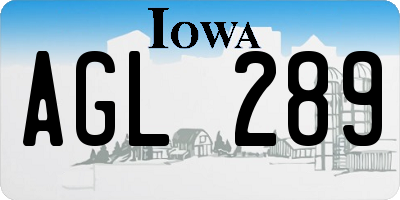 IA license plate AGL289