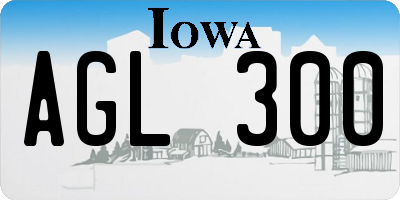 IA license plate AGL300