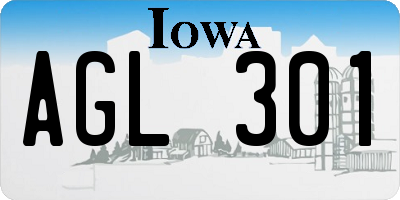 IA license plate AGL301