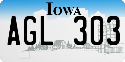 IA license plate AGL303