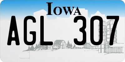IA license plate AGL307