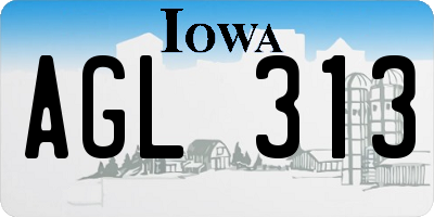 IA license plate AGL313