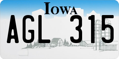 IA license plate AGL315
