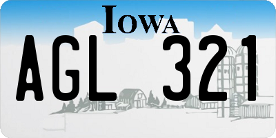 IA license plate AGL321