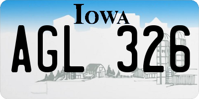 IA license plate AGL326