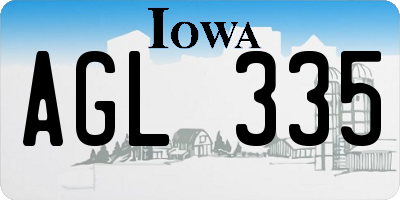 IA license plate AGL335