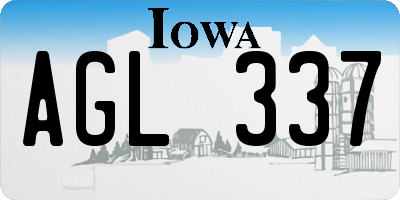 IA license plate AGL337