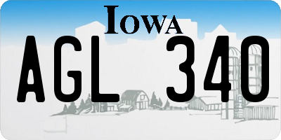 IA license plate AGL340