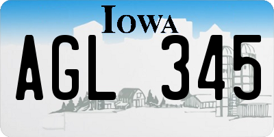 IA license plate AGL345
