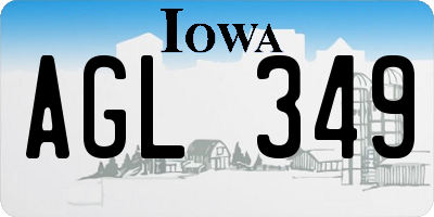 IA license plate AGL349