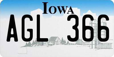IA license plate AGL366