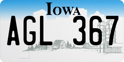 IA license plate AGL367
