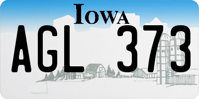IA license plate AGL373