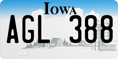 IA license plate AGL388