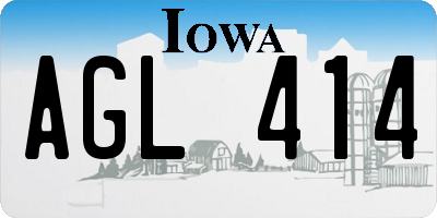 IA license plate AGL414