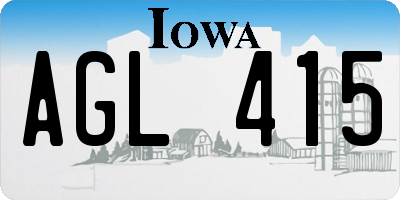 IA license plate AGL415
