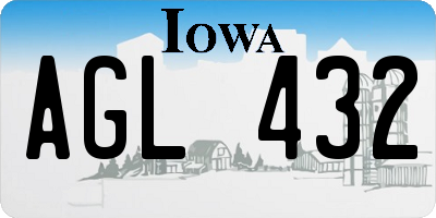 IA license plate AGL432