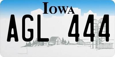 IA license plate AGL444