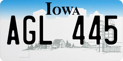 IA license plate AGL445