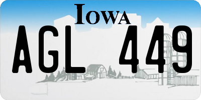 IA license plate AGL449