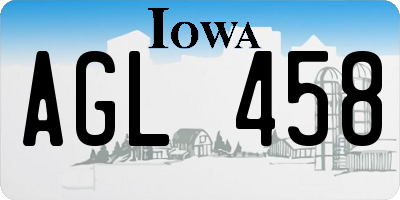 IA license plate AGL458