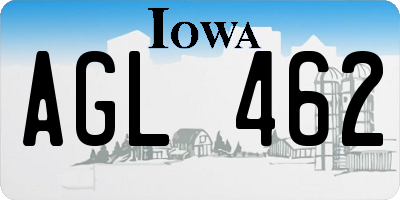 IA license plate AGL462