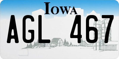 IA license plate AGL467