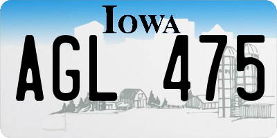 IA license plate AGL475