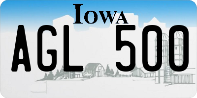 IA license plate AGL500