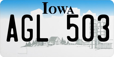 IA license plate AGL503