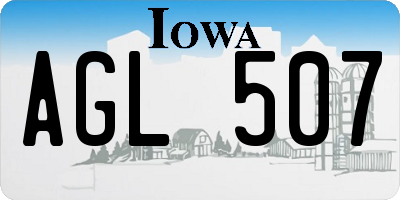 IA license plate AGL507