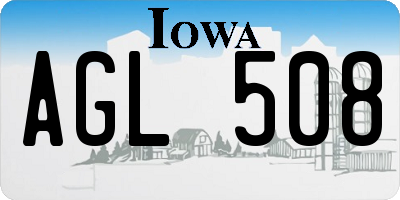 IA license plate AGL508
