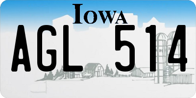 IA license plate AGL514